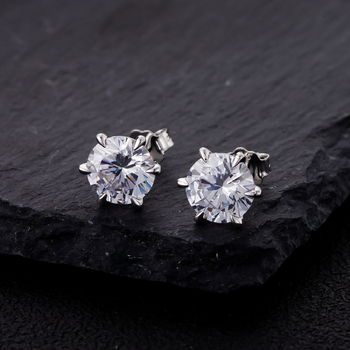 Chengda 925 srebrne naušnice, inlay, šestokraki držač, osam srca i osam strijela, simulirani dijamant, ženski modni stil