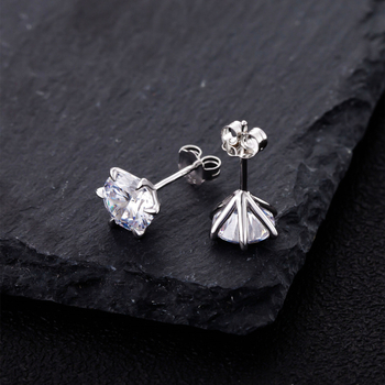 Chengda 925 srebrne naušnice, inlay, šestokraki držač, osam srca i osam strijela, simulirani dijamant, ženski modni stil