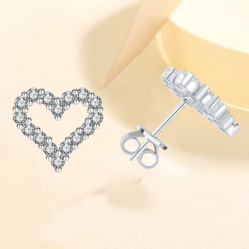 Овеци Moissanite от S925 стерлингово сребро — сърцевиден дизайн, разрез осем сърца и осем стрелки
