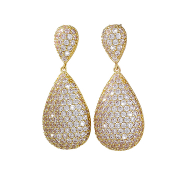 Zhuoman Réz vízcsepp fülbevaló Geometriai mintával, elektroplakálás, 925-ös ezüst fülcsapok (Kód Ed68652-775)