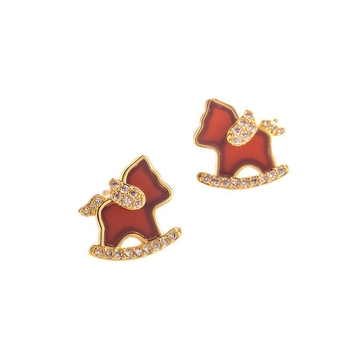 Réz gravírozott állat-/állatövi fülbevaló, könnyed luxus stílusú uniszex fülkiegészítő, 2026 tavaszi bevezetés, modell E675