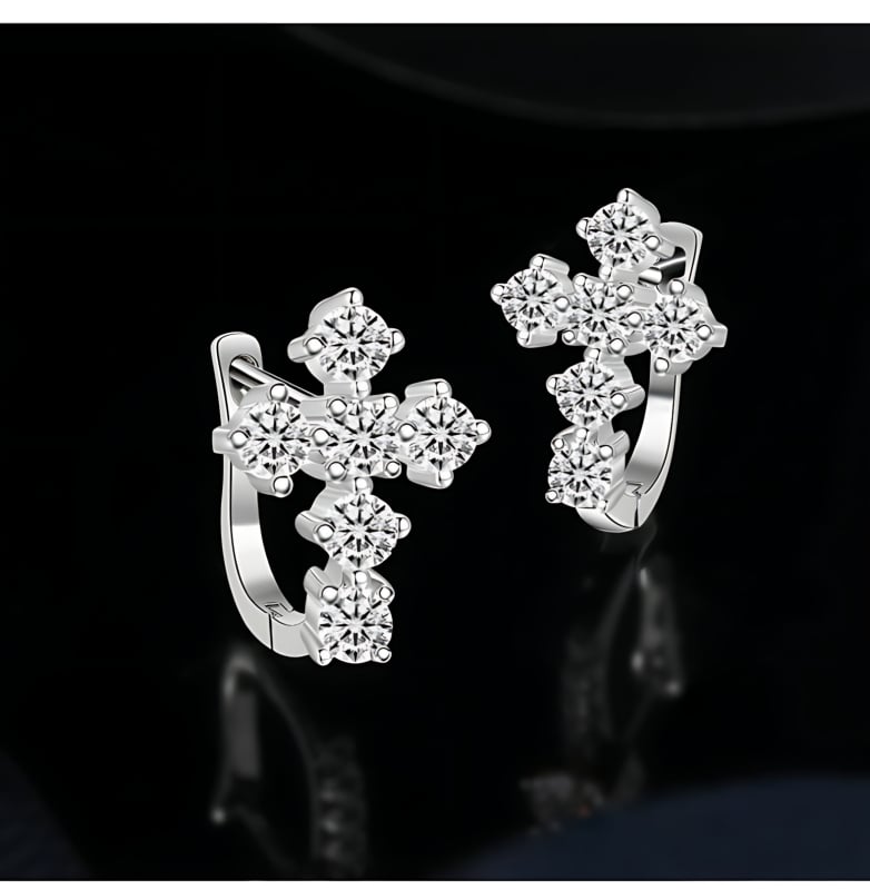 Медни кръстовидни обици с U-образна геометрия, електроплатирани, унисекс, пуск през пролетта 2025.