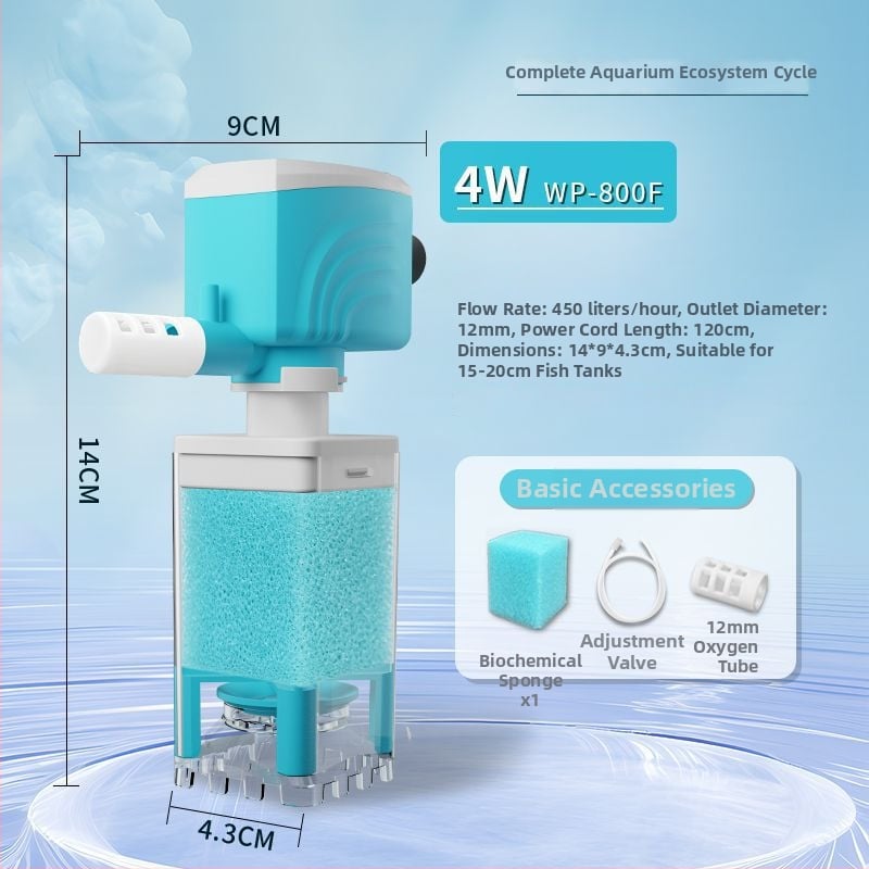 Пластмасов филтър за аквариум с циркулационна система и филтърна матрица — марка New Show, не се внася
