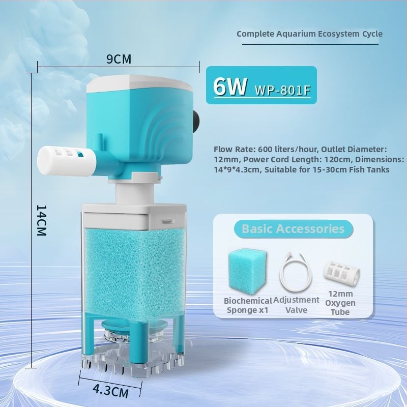 Пластмасов филтър за аквариум с циркулационна система и филтърна матрица — марка New Show, не се внася