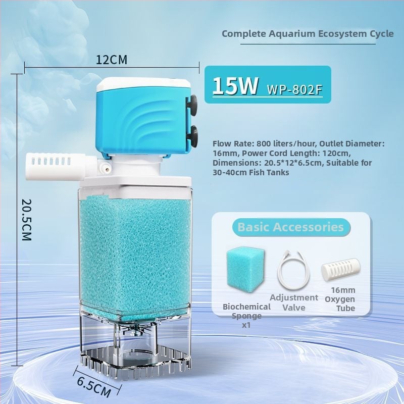 Пластмасов филтър за аквариум с циркулационна система и филтърна матрица — марка New Show, не се внася