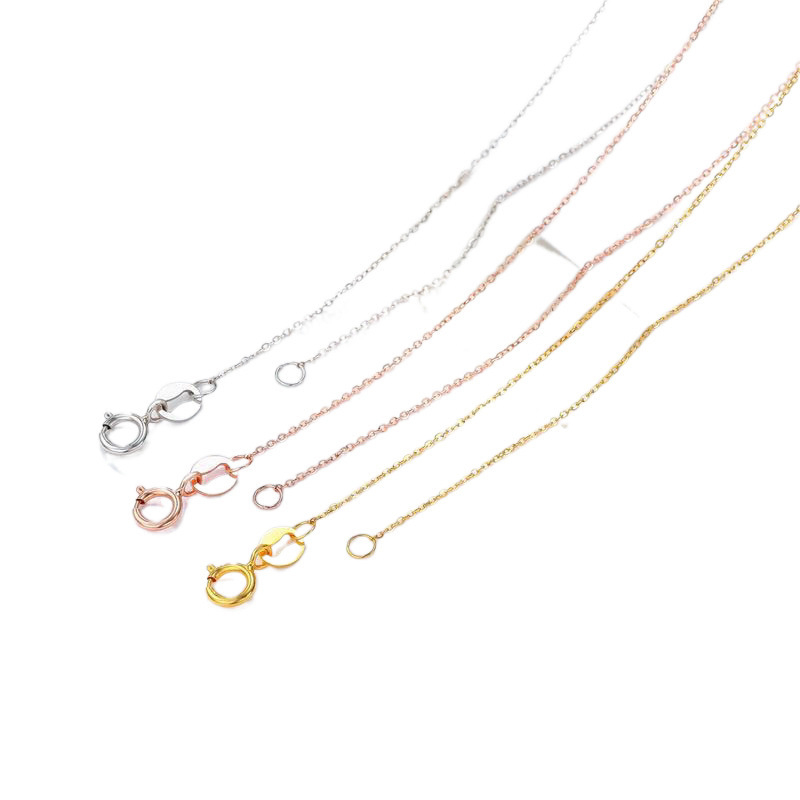 Ogrlica od 18K zlata, ručno izrađena, moissanit privjesak, lanac ključne kosti, unisex