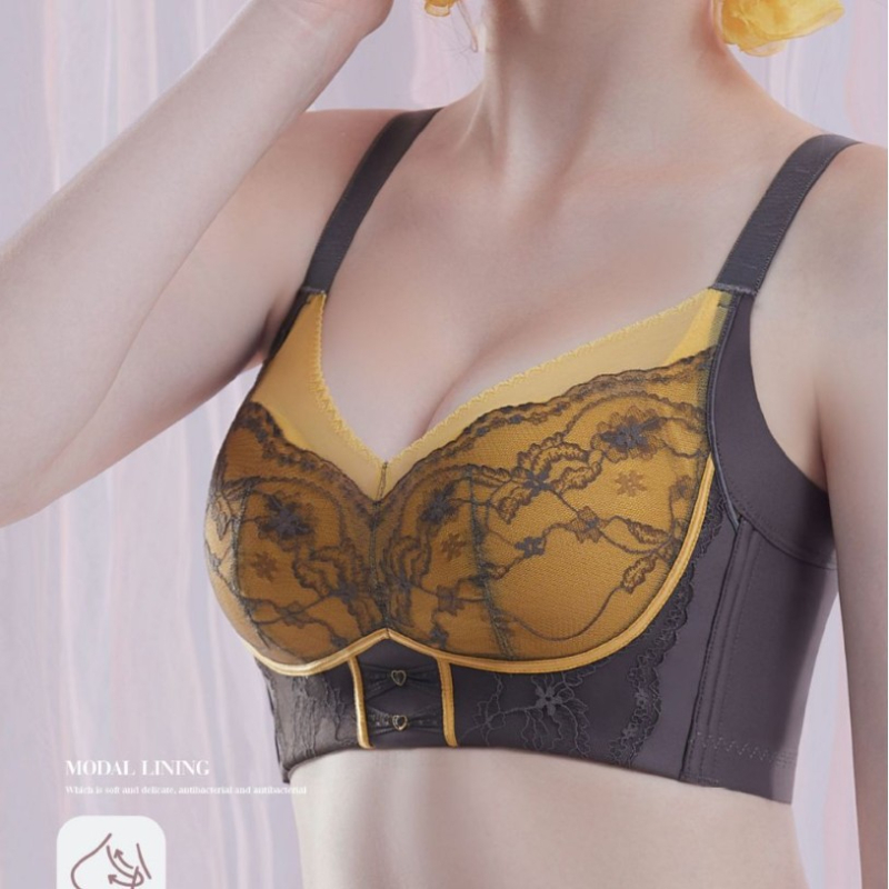 Jin Shiyi melltartó, 3/4 kosár, közepes formázó kosár, Nylon-Spandex fő anyag, fémgyűrű nélkül