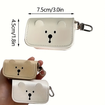 Δερμάτινη τσάντα για βόλτες με σκύλο, διανομέας σακουλών αποβλήτων με διαχείριση συνεχούς ροής — σχέδιο αρκούδας