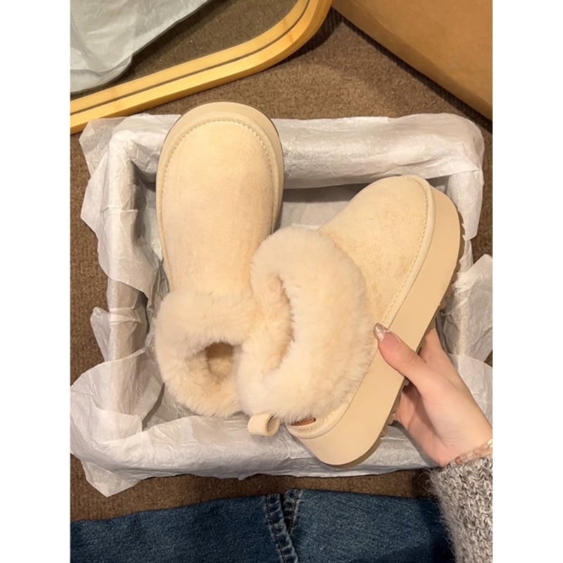 Ženske papuče u stilu Birkenstock, s debelim potplatom, flis podstavom, gumom potplatom, okrugli prst