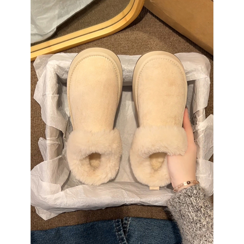 Ženske papuče u stilu Birkenstock, s debelim potplatom, flis podstavom, gumom potplatom, okrugli prst
