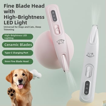 Κοπτικό τρίμερ για κατοικίδια — πλήρως αδιάβροχο, επαναφορτιζόμενο ηλεκτρικό εργαλείο κοπής για γάτες και σκύλους, Musang king, ABS