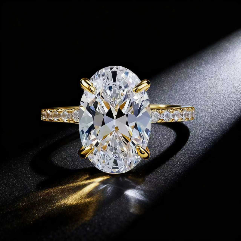 Geometrijski prsten od sintetičkog karbonskog silikata – Moissanite kiss, ženski luksuzni stil, elektroplatiranje