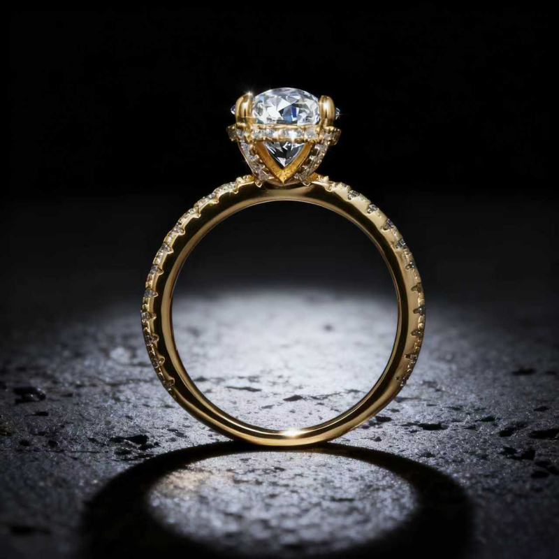 Geometrijski prsten od sintetičkog karbonskog silikata – Moissanite kiss, ženski luksuzni stil, elektroplatiranje