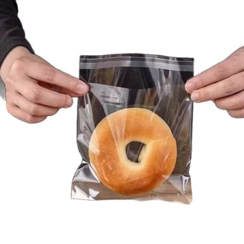 Pungă de ambalare pentru chifle aburite, material OPP transparent, închidere Ziplock, anti-ceață, lucrat manual