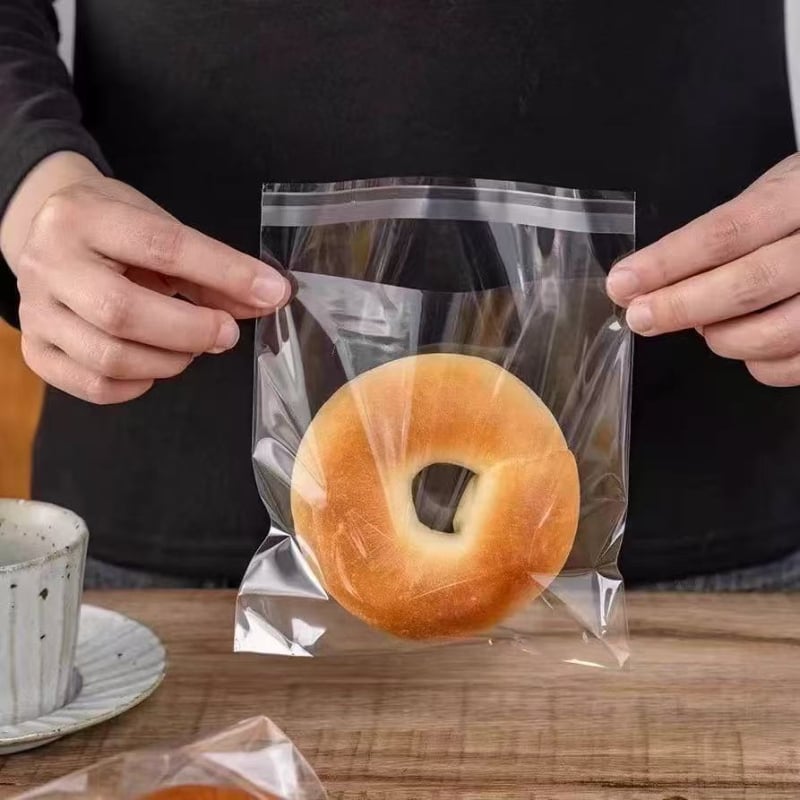 Pungă de ambalare pentru chifle aburite, material OPP transparent, închidere Ziplock, anti-ceață, lucrat manual