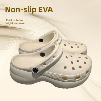 Čisto originalni Cross Crocs s rupicama u oblaku, za žene, zatvorenim prstom, debela potplat za povećanje visine, EVA