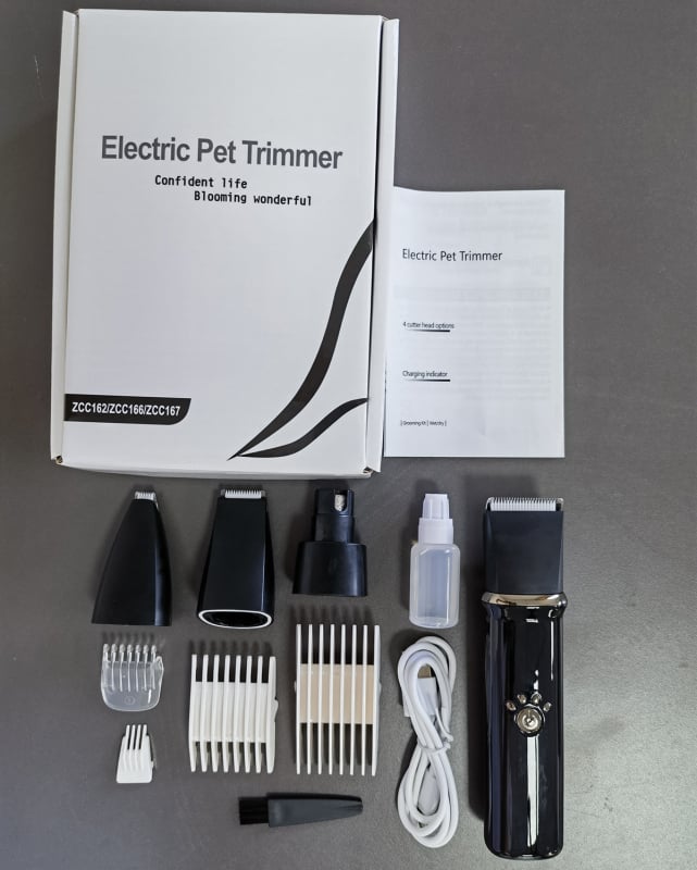 Κοπτικό κατοικίδίων με ψηφιακή οθόνη, ήσυχη λειτουργία, αναρρόφηση τρίχας και αφαίρεση τρίχας από πατουσάκια – για γάτες και σκύλους