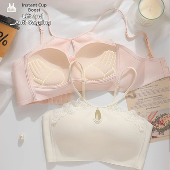 Seksi crveni grudnjak za male grudi, push-up, podesivi halter-neck dizajn i podesive naramenice, podrška i oblikovanje