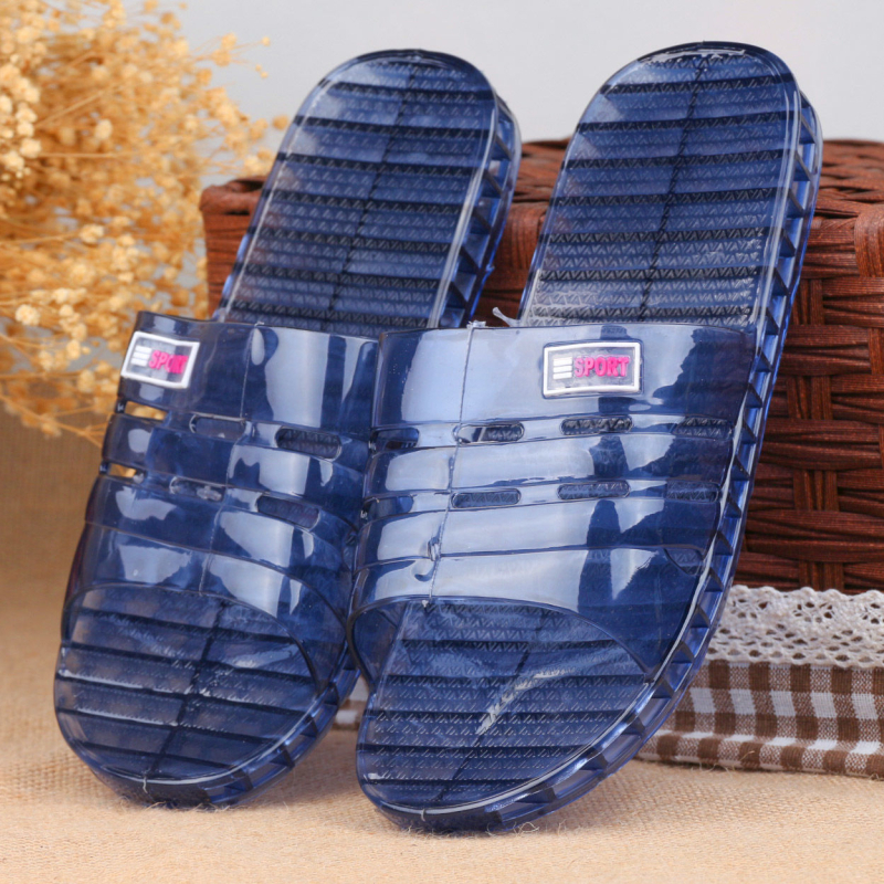 Мъжки джапанки за дом и баня, отворен пръст, PVC горна част и подметка, инжекционно формована подметка, леки и издръжливи
