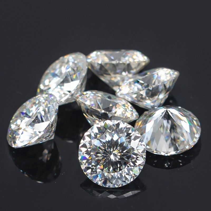 Moissanite piatră liberă rotundă, claritate VVS, material artificial, tăiere