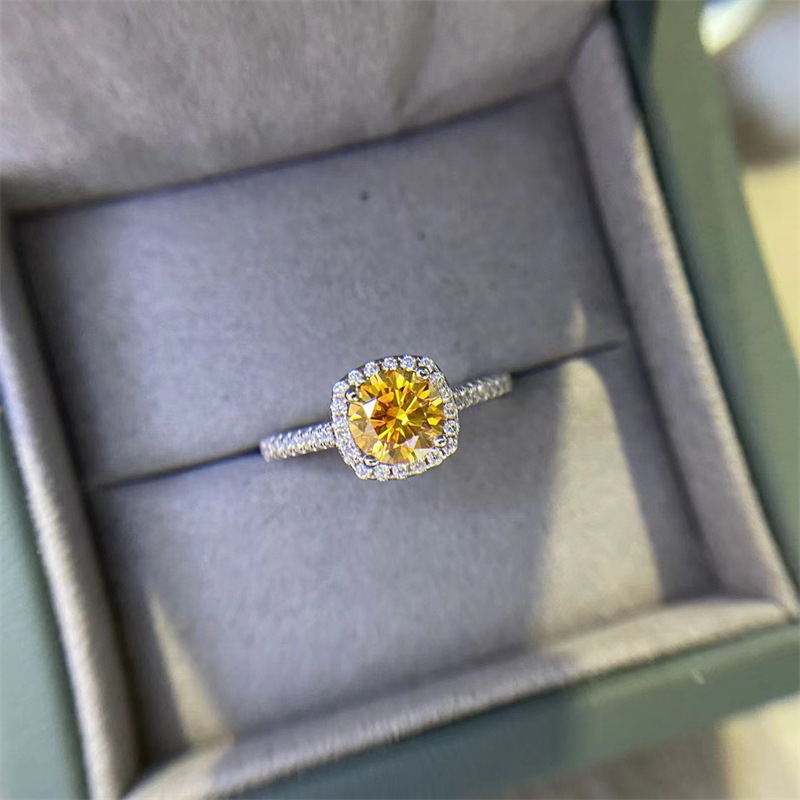Diamantski prsten s geometrijskim dizajnom u obliku U za žene, svjež i sladak stil