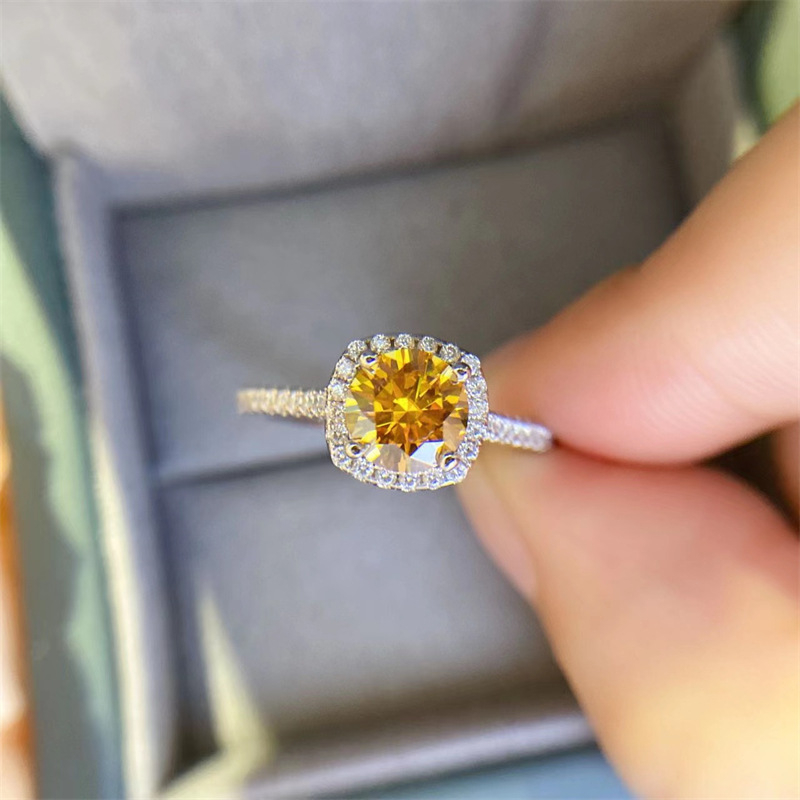Diamantski prsten s geometrijskim dizajnom u obliku U za žene, svjež i sladak stil