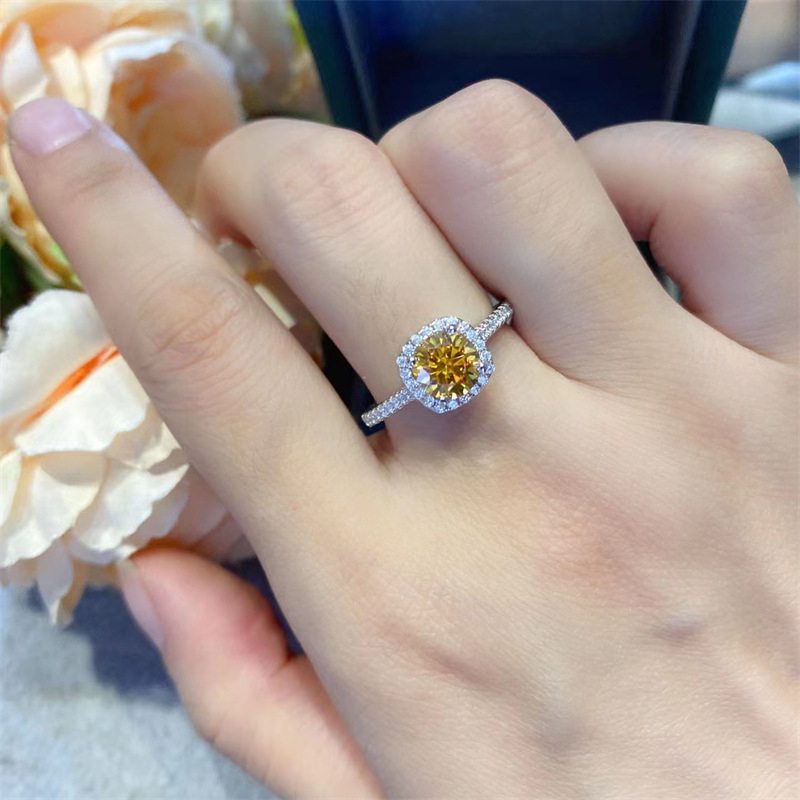 Diamantski prsten s geometrijskim dizajnom u obliku U za žene, svjež i sladak stil