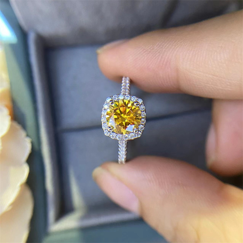 Diamantski prsten s geometrijskim dizajnom u obliku U za žene, svjež i sladak stil