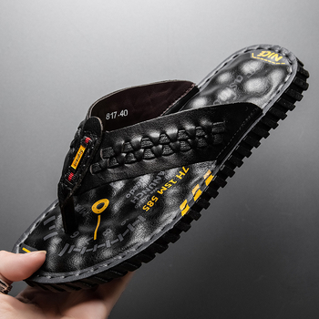 Bondstone мъжки сандали с горна част от телешка кожа, гумена подметка, стил Leisure, пришита подметка