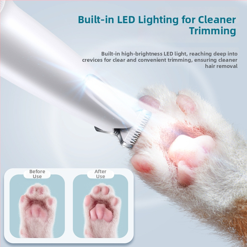 Κλιπέρ περιποίησης κατοικίδιων με LED φως – 2-σε-1 ξύρισμα και λιμάρισμα νυχιών, ABS σώμα, μάρκα South Wave Cat