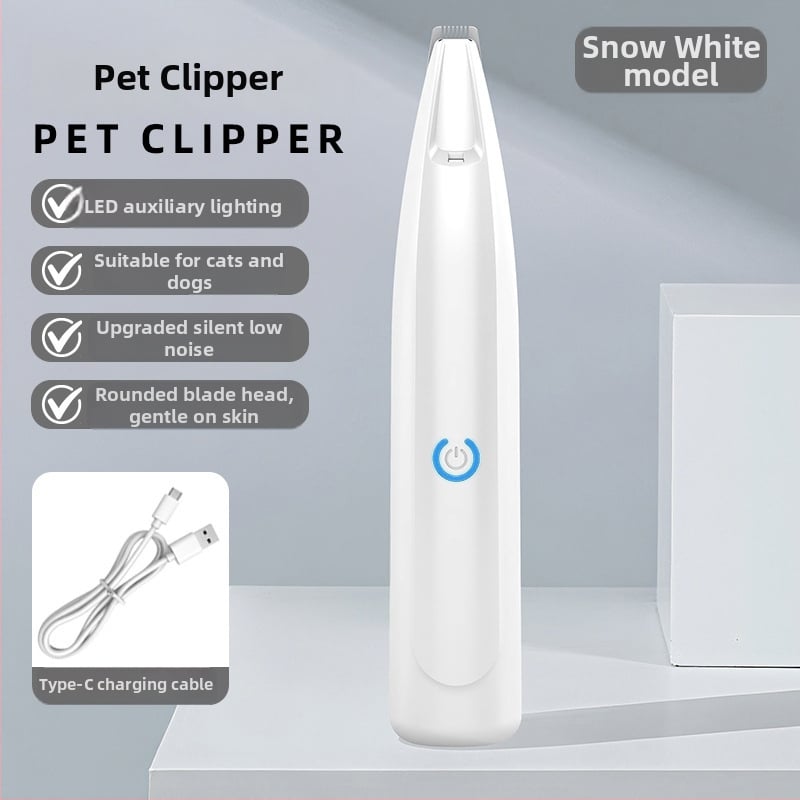 Ηλεκτρικός κοπτήρας κατοικίδιων για σκύλους και γάτες, ασφαλής, ήσυχος, LED φως, ABS περίβλημα