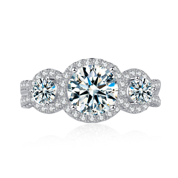 Prsten od moissanita 1,25 ct, 925 srebro, geometrijski dizajn, elektroplatiranje