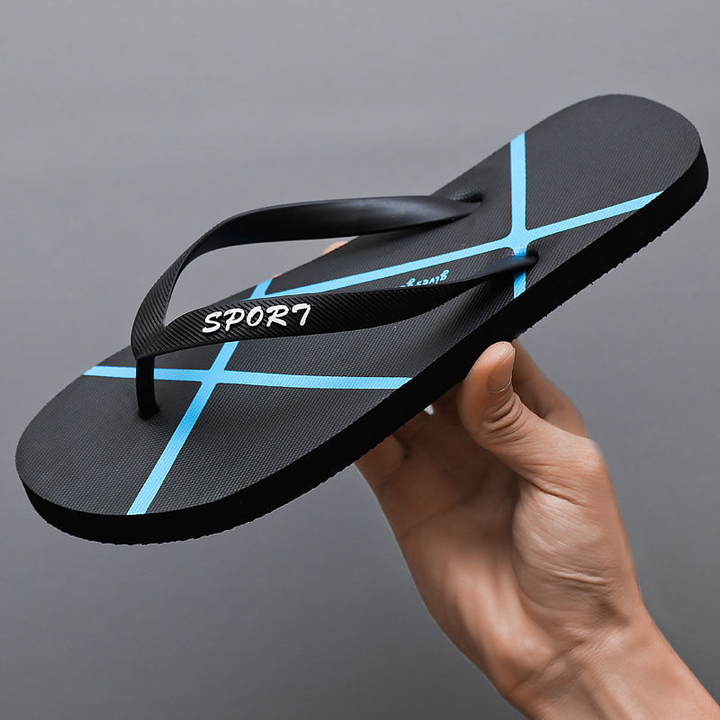 Мъжки джапанки – младежки модерен плосък стил, горно от гума пяна, подметка от гума, възраст 18–40
