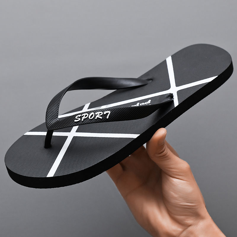 Мъжки джапанки – младежки модерен плосък стил, горно от гума пяна, подметка от гума, възраст 18–40