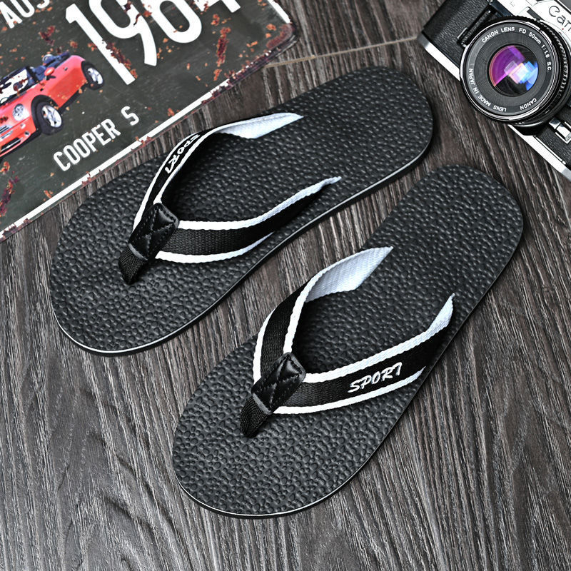 Мъжки джапанки – младежки модерен плосък стил, горно от гума пяна, подметка от гума, възраст 18–40