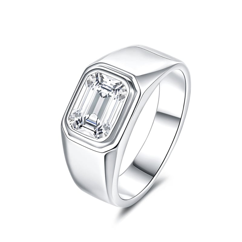 Moissanite prsten za muškarce, srebro 925, geometrijski oblik, elektroplating, minimalistički stil