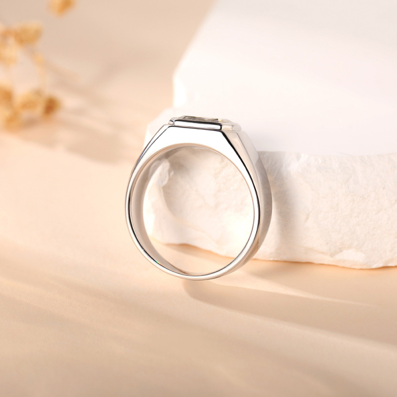 Moissanite prsten za muškarce, srebro 925, geometrijski oblik, elektroplating, minimalistički stil