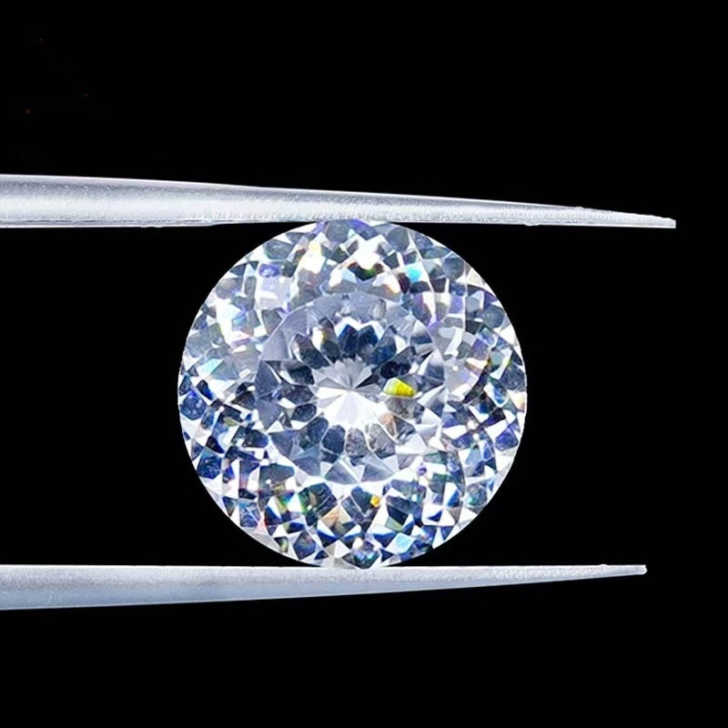 Moissanite piatră liberă rotundă, Bird's Nest Cut, 1 carat, VVS1, tăietură cu 100 fețe