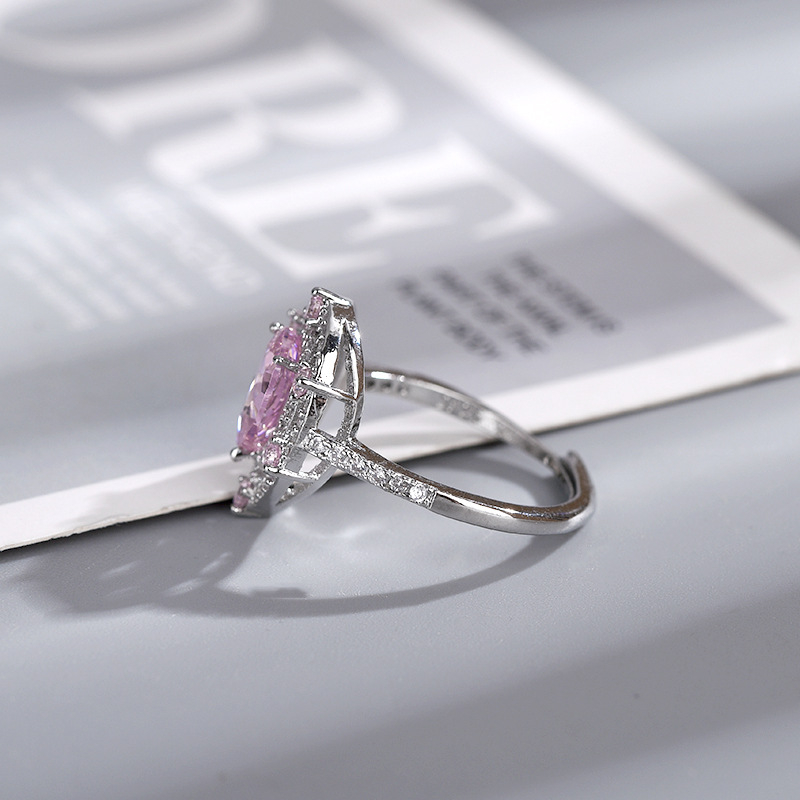 Prsten 1,5 ct, u obliku kruške, bakar, elektroplatiranje, New Shun Exhibition