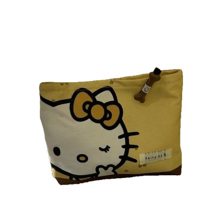 Τσαντάκι μακιγιάζ, φορητός καμβά, με εκτύπωση καρτούν, μεγάλη χωρητικότητα, κλείσιμο με φερμουάρ, unisex casual στυλ