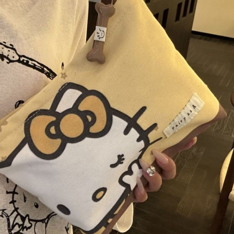 Τσαντάκι μακιγιάζ, φορητός καμβά, με εκτύπωση καρτούν, μεγάλη χωρητικότητα, κλείσιμο με φερμουάρ, unisex casual στυλ