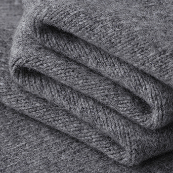 Muški pulover od 100% vune, okrugli ovratnik, jacquard pletenina, debeli i topli, dugi rukav, zimski komad