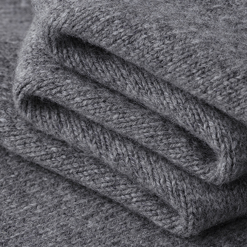 Muški pulover od 100% vune, okrugli ovratnik, jacquard pletenina, debeli i topli, dugi rukav, zimski komad