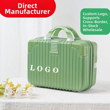 Βαλίτσα ABS με παντός τύπου τροχούς, άνοιγμα με φερμουάρ, σχέδιο ριγέ, κατάλληλη για επιβίβαση σε αεροπλάνο