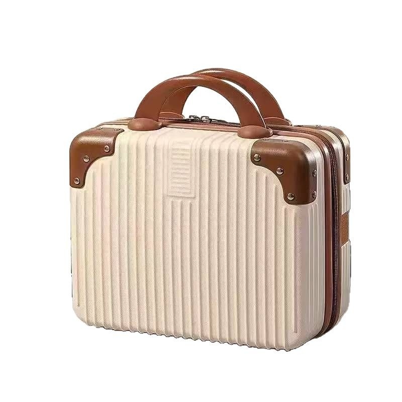 Βαλίτσα ABS με παντός τύπου τροχούς, άνοιγμα με φερμουάρ, σχέδιο ριγέ, κατάλληλη για επιβίβαση σε αεροπλάνο