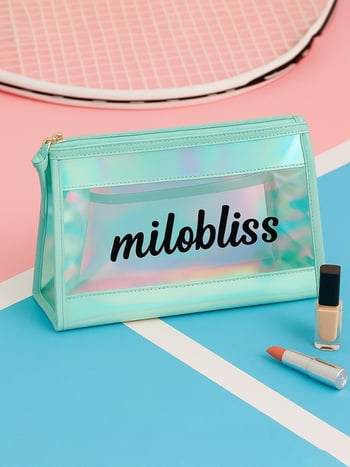 Τσαντάκι μακιγιάζ - αδιάβροχο, σχήματος dumpling, PVC υλικό, κλείσιμο με φερμουάρ, χωρητικότητα κάτω από 20 L