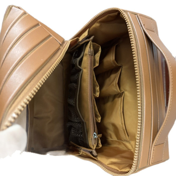 Ριγέ φορητή τσάντα μακιγιάζ με φερμουάρ, εξωτερικό PVC, επένδυση πολυεστερική, πολυλειτουργική