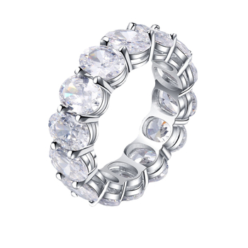 Prsten od srebra S925 s pavé dijamantima, geometrijski stil, težina 7 g, model R093