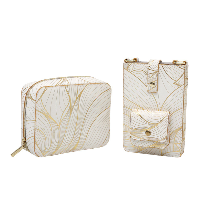 Τσαντάκι μακιγιάζ από PU δέρμα, κάθετης τετράγωνης μορφής, φερμουάρ, επένδυση πολυεστέρα