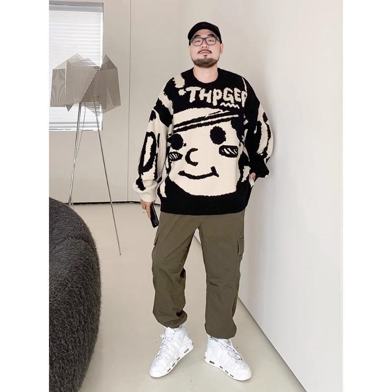 Pulover s jacquard uzorkom, okrugli izrez, dugi rukavi, slobodan kroj, mješavina poliester (96%)